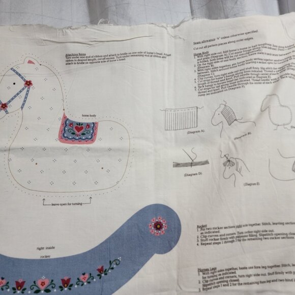 VIP Cranston Keepsake Prancing Rocking Horse Cut&Sew /Stuff /Craft Fabric Panel - Picture 3 of 8